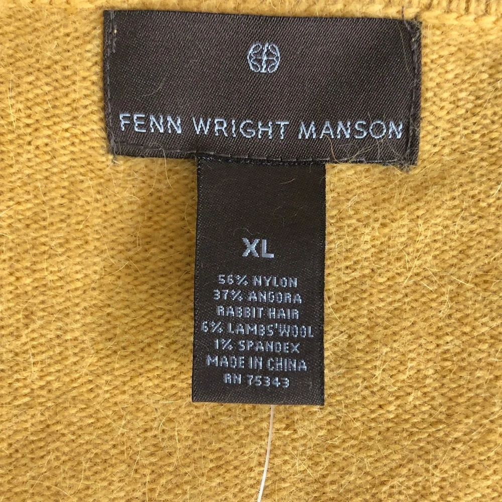 FENN WRIGHT MANSON Angora Lambswool Blend V Neck Pullover Sweater Size XL - Picture 2 of 5